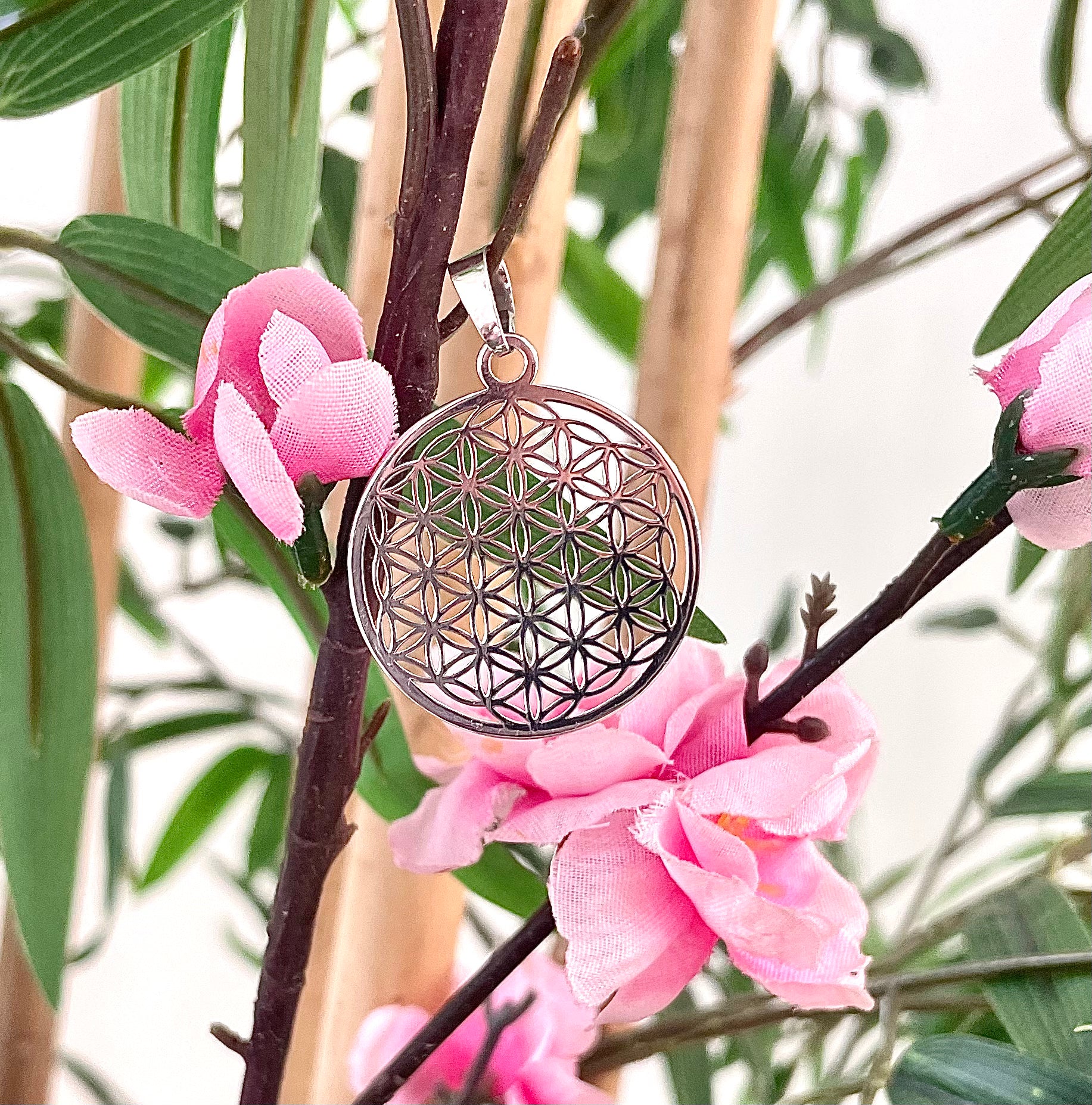 Orecchini fiore della vita in argento dorato Orecchini fiore della vita in argento dorato