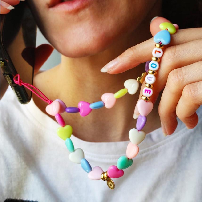 PhoneBead HEARTS Multicolor - Iside Gioielli®